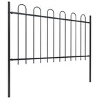 Recinzione da Giardino in Acciaio con Punte Decorative 359x100 cm Nera