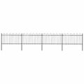 Recinzione da Giardino in Acciaio con Parte Superiore ad Anello 714,5x100 cm Nero