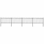 Recinzione da Giardino in Acciaio con Parte Superiore ad Anello 714,5x100 cm Nero