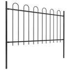 Recinzione da Giardino in Acciaio con Parte Superiore ad Anello 714,5x100 cm Nero