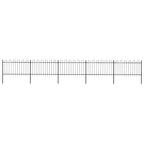 Recinzione da Giardino in Acciaio con Parte Superiore ad Anello 892,5x100 cm Nero