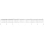Recinzione da Giardino in Acciaio con Parte Superiore ad Anello 1248x120 cm Nero