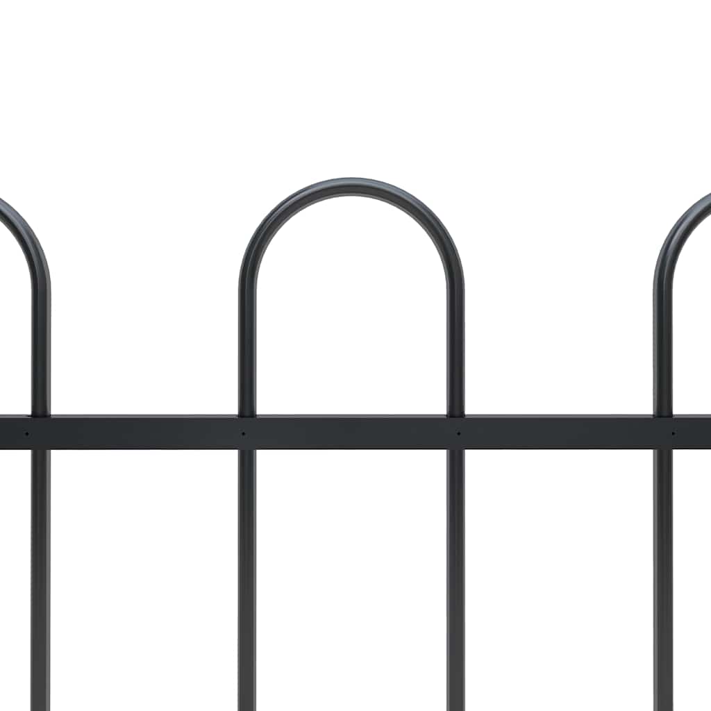 Recinzione da Giardino in Acciaio con Punte Tonde 537x150 cm Nera