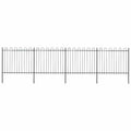 Recinzione da Giardino in Acciaio con Parte Superiore ad Anello 714,5x150 cm Nero