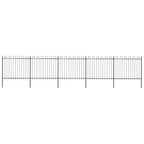 Recinzione da Giardino in Acciaio con Punte a Cerchio 892,5x150 cm Nero