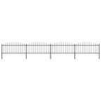 Recinzione da Giardino con Punta a Lancia in Acciaio 714,5x75 cm Nero