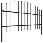 Recinzione da Giardino in Acciaio con Punta a Lancia 1070x100 cm Nera