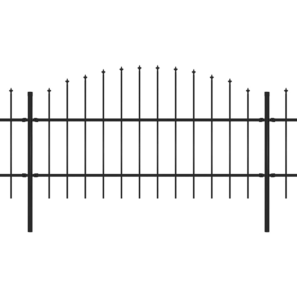 Recinzione da Giardino con Punta a Lancia in Acciaio 1603,5x100 cm Nero