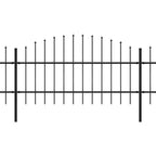 Recinzione da Giardino con Punta a Lancia in Acciaio 1781,5x100 cm Nero