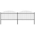 Recinzione da Giardino con Punta a Lancia in Acciaio 359x150 cm Nero