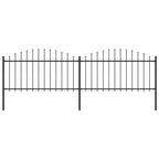 Recinzione da Giardino con Punta a Lancia in Acciaio 359x150 cm Nero