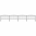 Recinzione da Giardino con Punta a Lancia in Acciaio 714,5x150 cm Nero