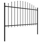 Recinzione da Giardino con Punta a Lancia in Acciaio 714,5x150 cm Nero