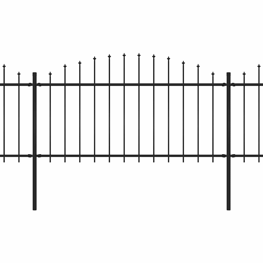 Recinzione da Giardino con Punta a Lancia in Acciaio 1781,5x150 cm Nero