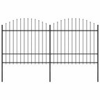 Recinzione da Giardino con Punta a Lancia in Acciaio 359x175 cm Nero