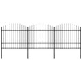 Recinzione da Giardino con Punta a Lancia in Acciaio 537x175 cm Nero