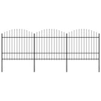 Recinzione da Giardino con Punta a Lancia in Acciaio 537x175 cm Nero
