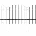 Recinzione da Giardino con Punta a Lancia in Acciaio 537x175 cm Nero
