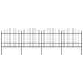 Recinzione da Giardino con Punta a Lancia in Acciaio 714,5x175 cm Nero