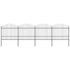 Recinzione da Giardino con Punta a Lancia in Acciaio 714,5x175 cm Nero