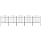 Recinzione da Giardino con Punta a Lancia in Acciaio 892,5x175 cm Nero