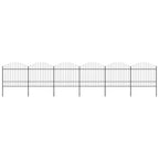 Recinzione da Giardino con Punta a Lancia in Acciaio 1070x175 cm Nero