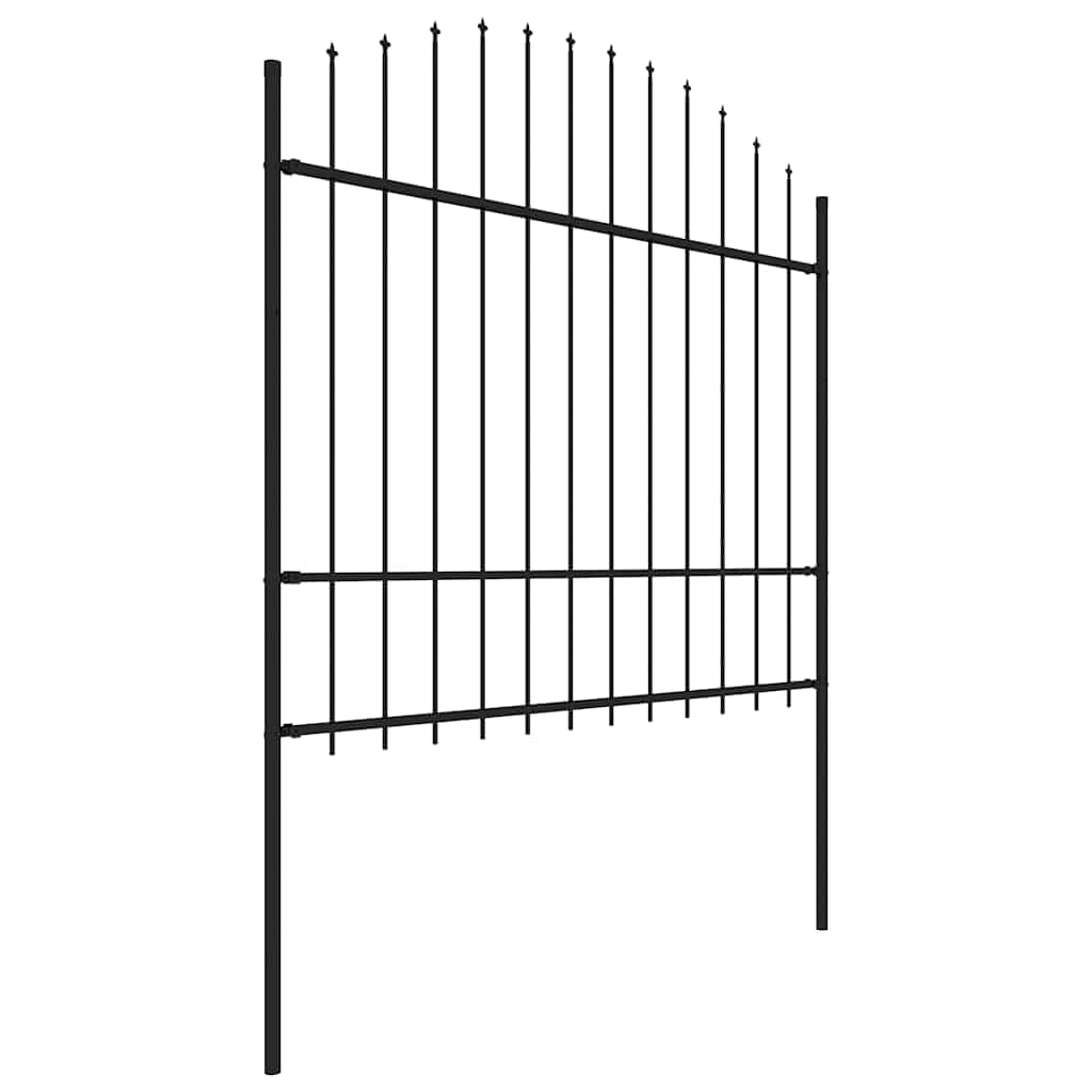 Recinzione da Giardino in Acciaio con Punta a Lancia 1248x175 cm Nero