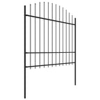 Recinzione da Giardino con Punta a Lancia in Acciaio 1426x175 cm Nera