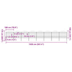 Recinzione da Giardino con Punta a Lancia in Acciaio 1426x175 cm Nera
