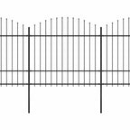 Recinzione da Giardino con Punta a Lancia in Acciaio 1603,5x175 cm Nero