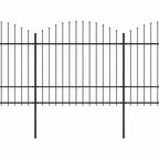 Recinzione da Giardino con Punta a Lancia in Acciaio 1781,5x175 cm Nero