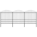 Recinzione da Giardino con Punta a Lancia in Acciaio 537x200 cm Nero
