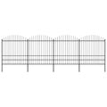 Recinzione da Giardino con Punta a Lancia in Acciaio 714,5x200 cm Nero