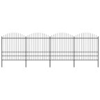 Recinzione da Giardino con Punta a Lancia in Acciaio 714,5x200 cm Nero