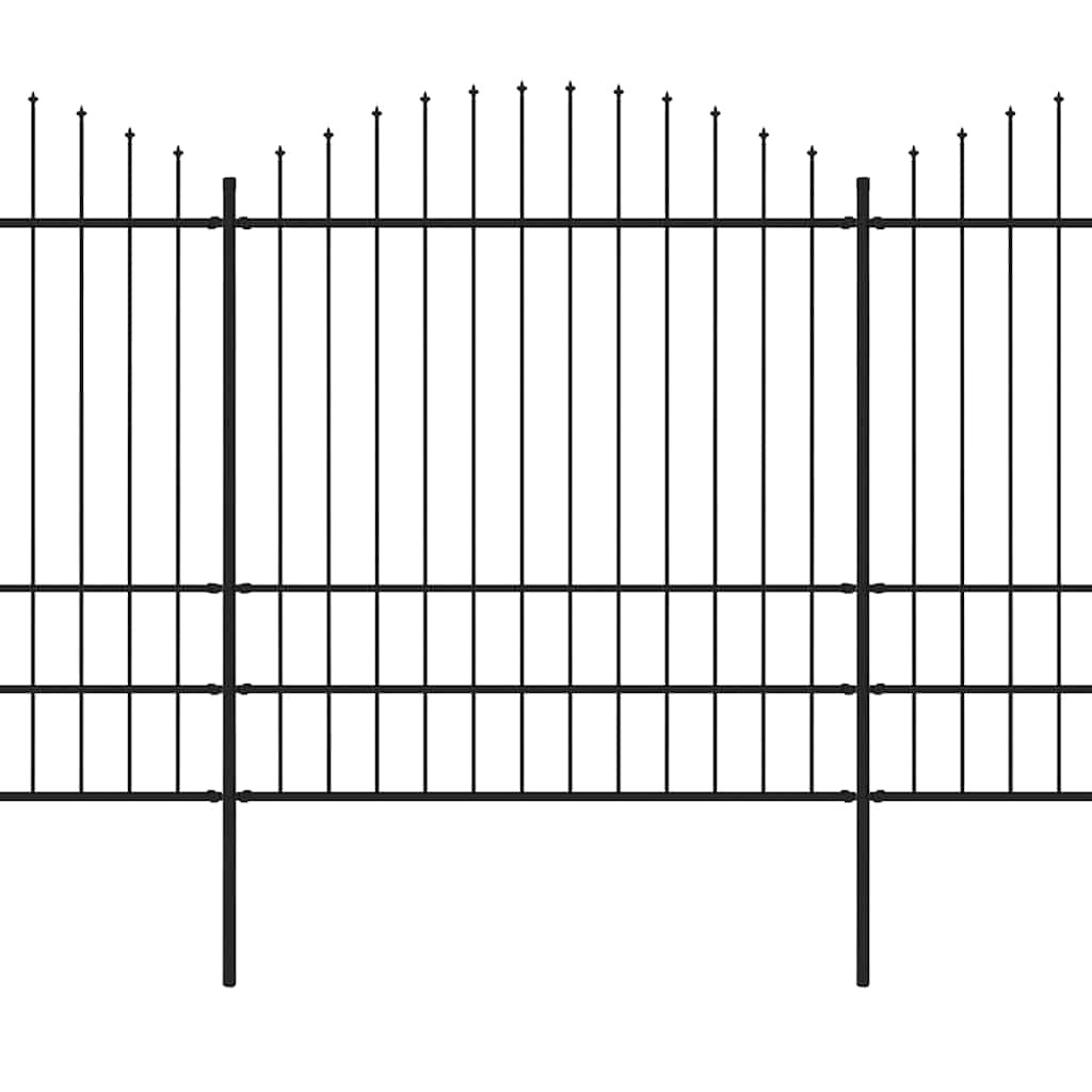 Recinzione da Giardino con Punta a Lancia in Acciaio 714,5x200 cm Nero