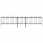 Recinzione da Giardino con Punta a Lancia in Acciaio 892,5x200 cm Nero