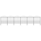 Recinzione da Giardino con Punta a Lancia in Acciaio 1070x200 cm Nera