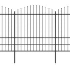 Recinzione da Giardino con Punta a Lancia in Acciaio 1781,5x200 cm Nero