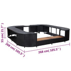 Bordo per Vasca da Spa Quadrato Nero 268x268x55 cm Polyrattan