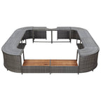 Bordo Spa Quadrato Grigio 268 x 268 x 55 cm in Polyrattan