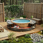 Bordo per Vasca da Spa in Polyrattan Grigio