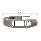 Bordo per Vasca da Spa in Polyrattan Grigio