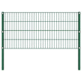 Pannello di recinzione con pali in ferro 349x80 cm verde muschio
