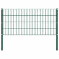 Pannello di recinzione con pali in ferro 694,5x80 cm verde muschio