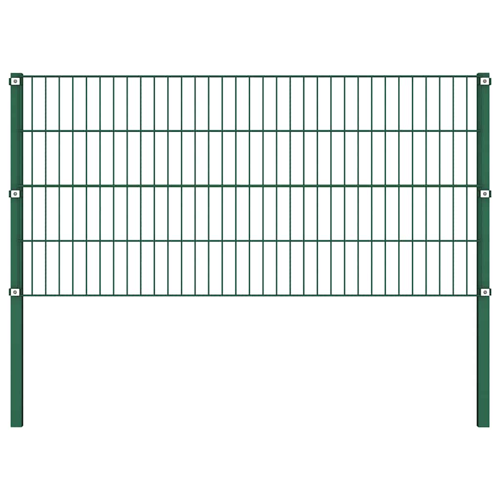 Pannello di recinzione con pali in ferro 867x80 cm verde muschio