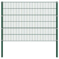 Pannello di recinzione in ferro con pali 349x120 cm verde