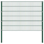 Pannello di recinzione in ferro con pali 349x120 cm verde