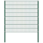 Pannello di recinzione con pali in ferro 349x160 cm verde