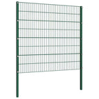 Pannello di recinzione con pali in ferro 349x160 cm verde