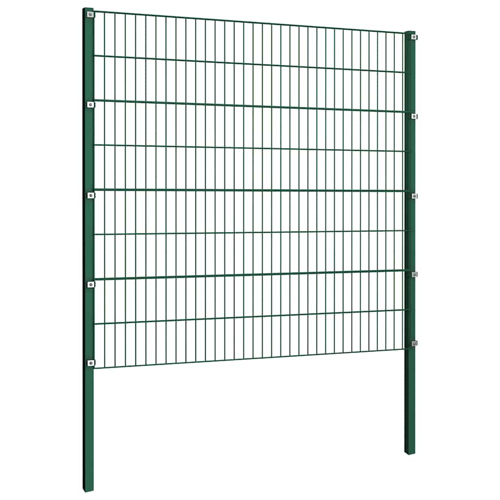 Pannello di recinzione con pali in ferro 349x160 cm verde